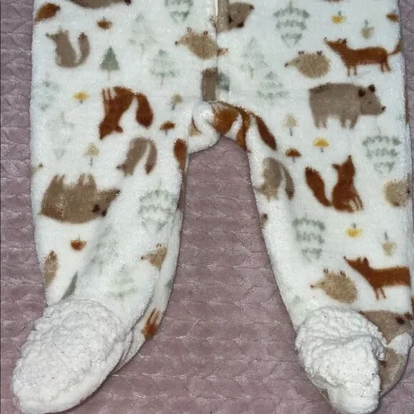 Chickpea Forest Animal Print Baby One Piece Coat - Picture 3 of 3